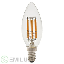 Lade das Bild in den Galerie-Viewer, LED-Filament Kerze, 24V, 5W, 2700K, E14 (Adapter E27)