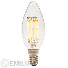 Lade das Bild in den Galerie-Viewer, LED-Filament Kerze, 24V, 5W, 2700K, E14 (Adapter E27)