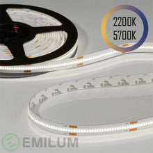 Lade das Bild in den Galerie-Viewer, Flex COB CCT LED-Streifen 24V, 14W, 2200K/5700K, CRI90, 604LED, IP20, 10mm
