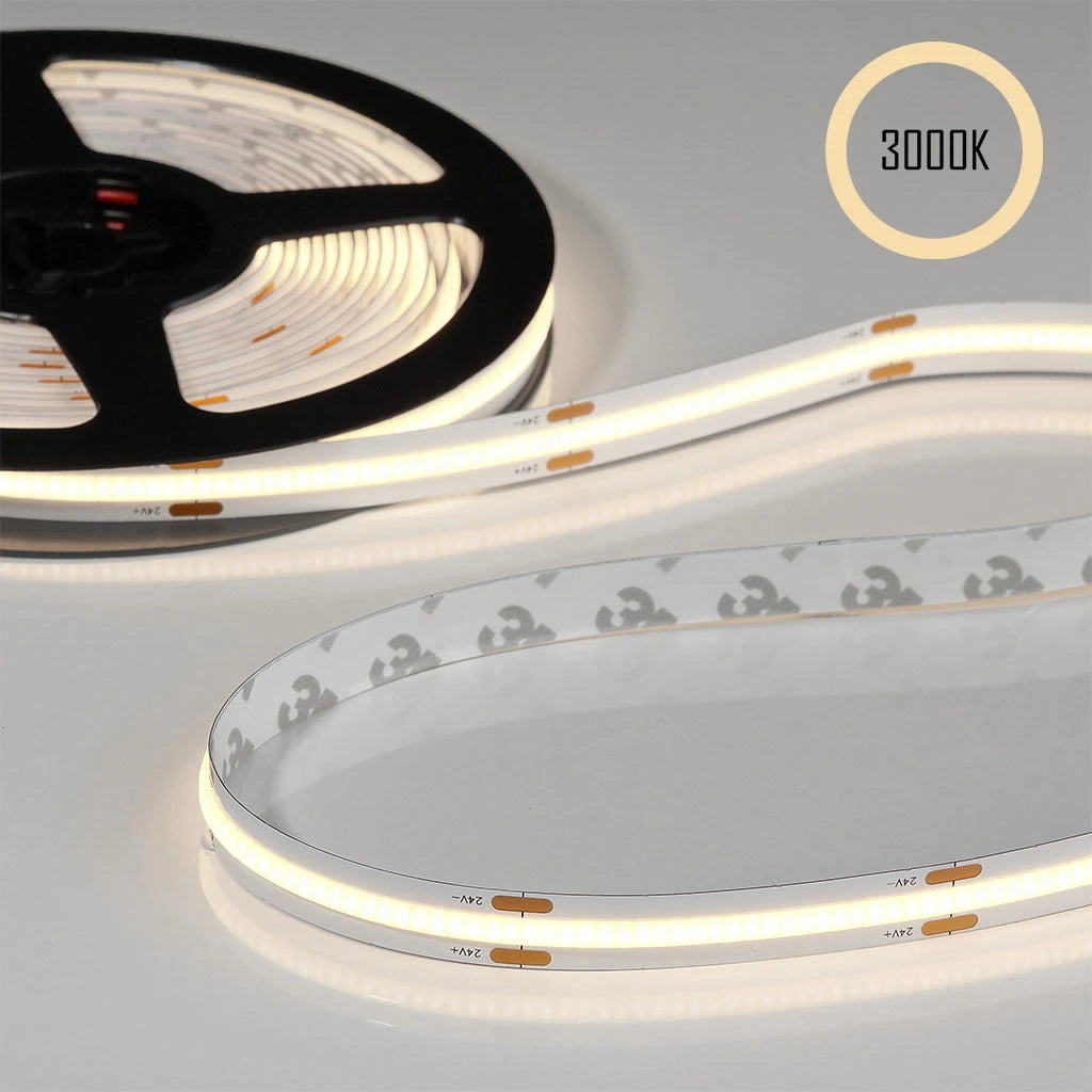 Flex COB-Stripe 24V, 8W, 3000K, CRI90, 320LED, IP20, 8mm