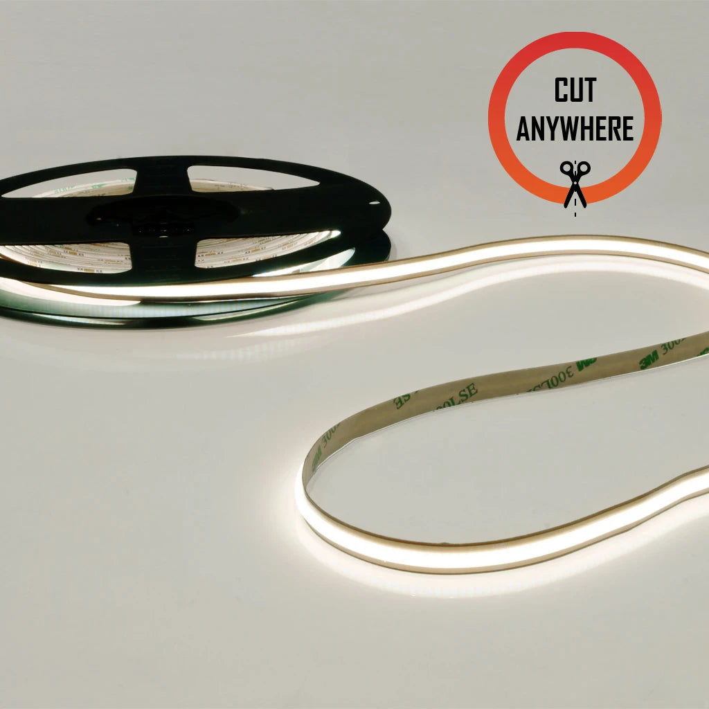 Cut Anywhere COB LED-Stripe 24V, 13W, 3000K, CRI90, 528LED, IP20, 8mm